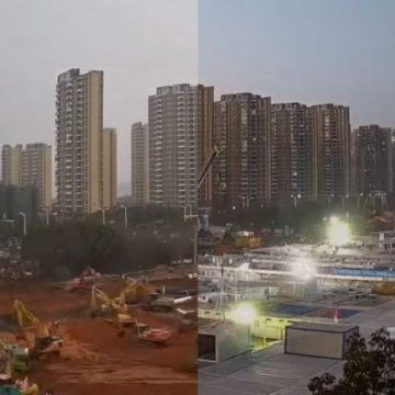 Impresionante timelapse: la construcción del hospital chino para combatir el coronavirus en un minuto