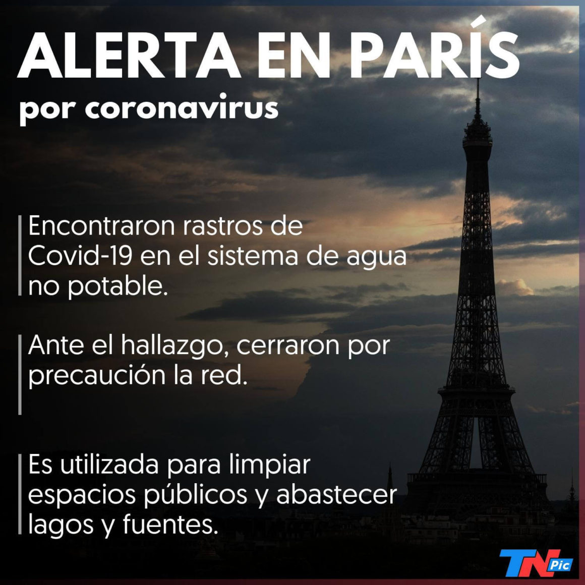 Coronavirus en Francia: encontraron rastros de Covid-19 en el agua no potable de París