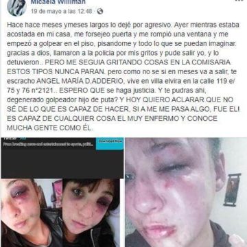 Salió de la cárcel, desfiguró a golpes a su exnovia y le robó