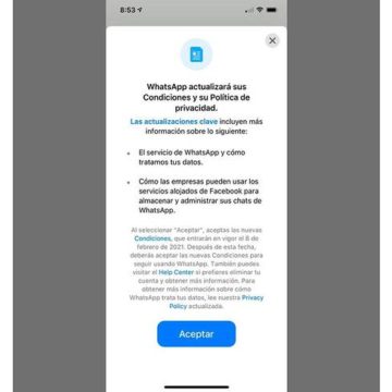 Whatsapp exigirá compartir datos personales con Facebook para usar la aplicación