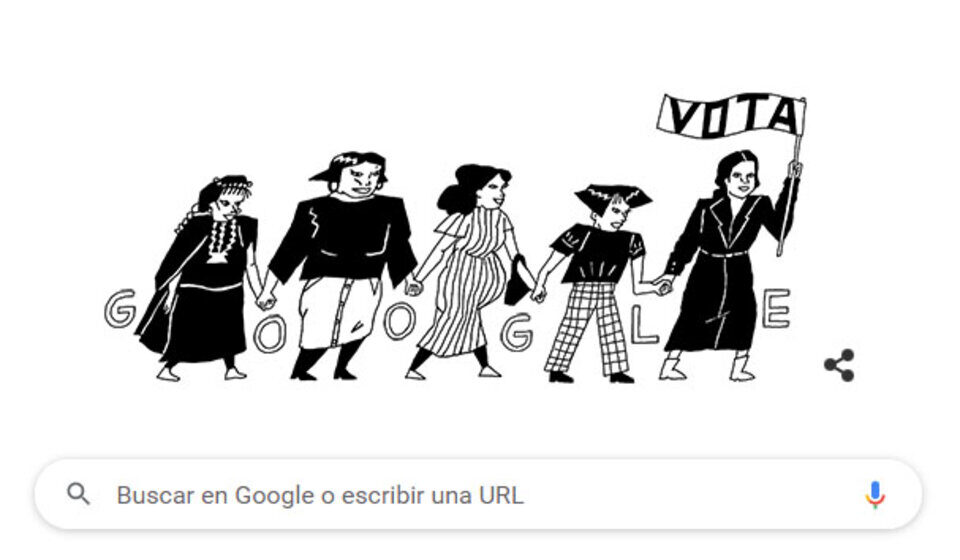 Google homenajea con un doodle a Elena Caffarena, una histórica feminista chilena